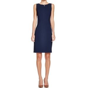 NWT Theory Betty 2B Navy Wool Blend Sheath Dress
